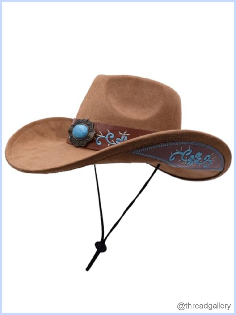 Western Cowboy Hat Unisex Wide Brim Belt Buckle